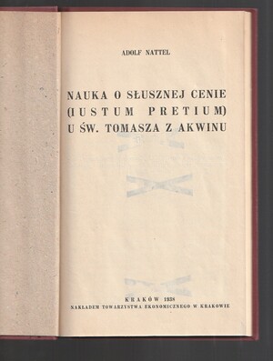Nauka o słusznej cenia (Iustum Pretium) u Św. Tomasza z Akwinu